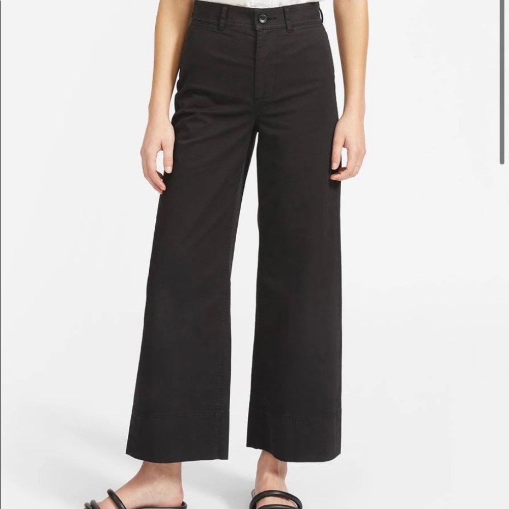 Everlane black cropped wide leg denim